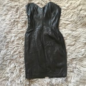 Black leather dress
